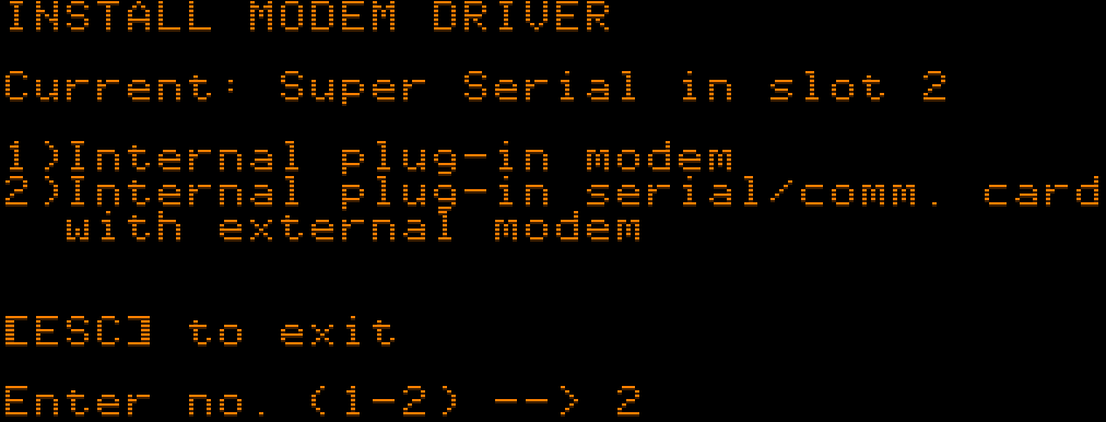 Modem.MGR modem driver - external plug-in serial screen